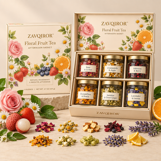 ZAVQIROR™ Floral Fruit Tea Afternoon Basket primary image